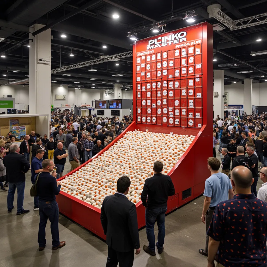 Large Plinko installation at a trade show